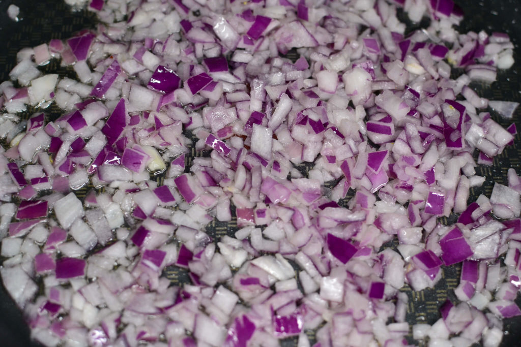 diced red onions