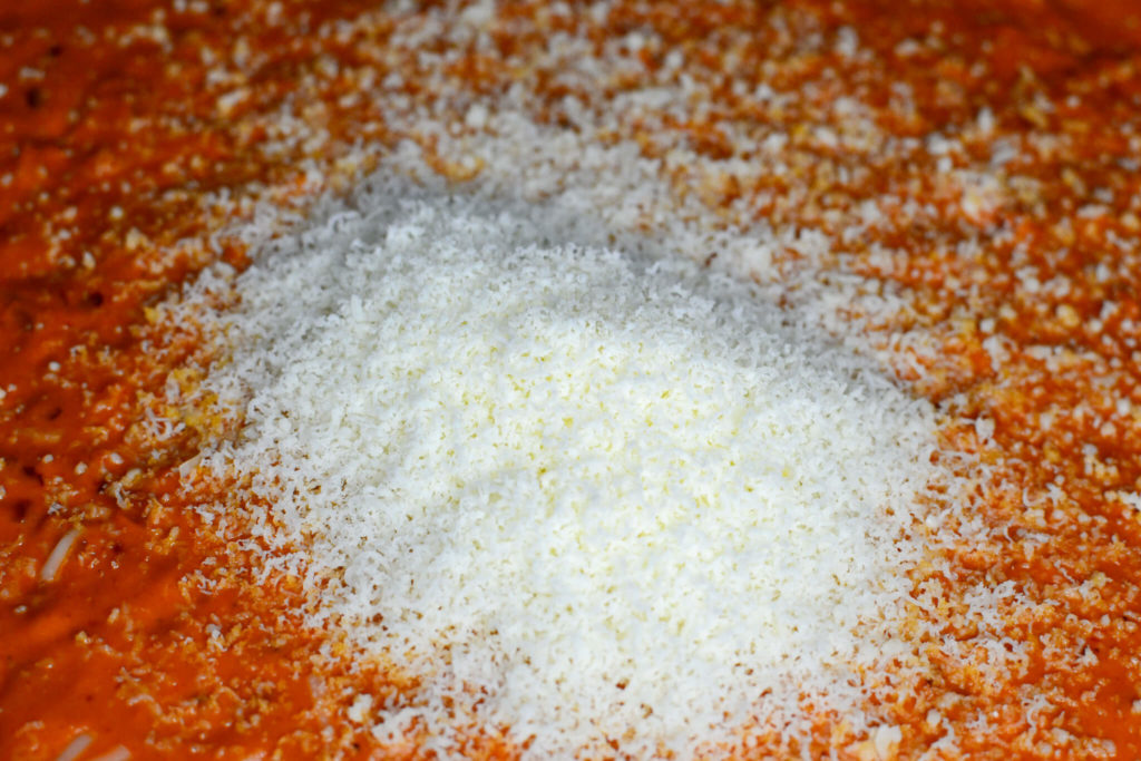 fresh grated parmesan cheese in vodka sauce