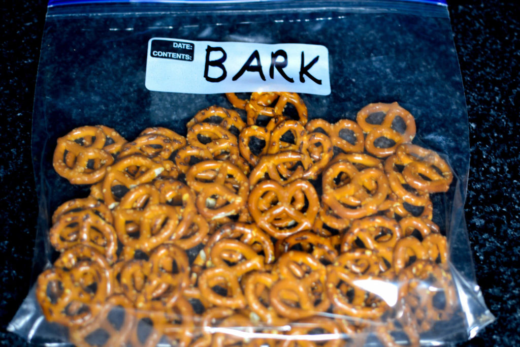 pretzels in a storage bag
